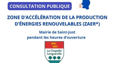 Zones d’accélération des énergies renouvelables (ZAER) –  CONSULTATION PUBLIQUE DU 15 AU 26 AVRIL 2024