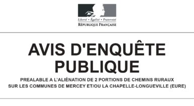 Avis d’enquête publique sur l’aliénation des chemins ruraux