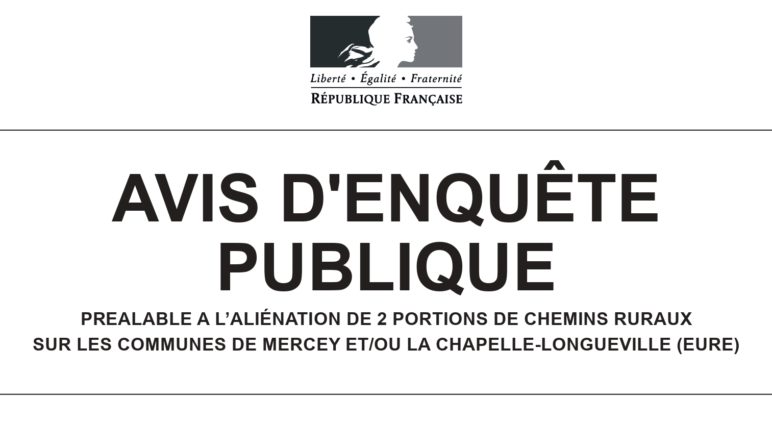 Avis d’enquête publique sur l’aliénation des chemins ruraux
